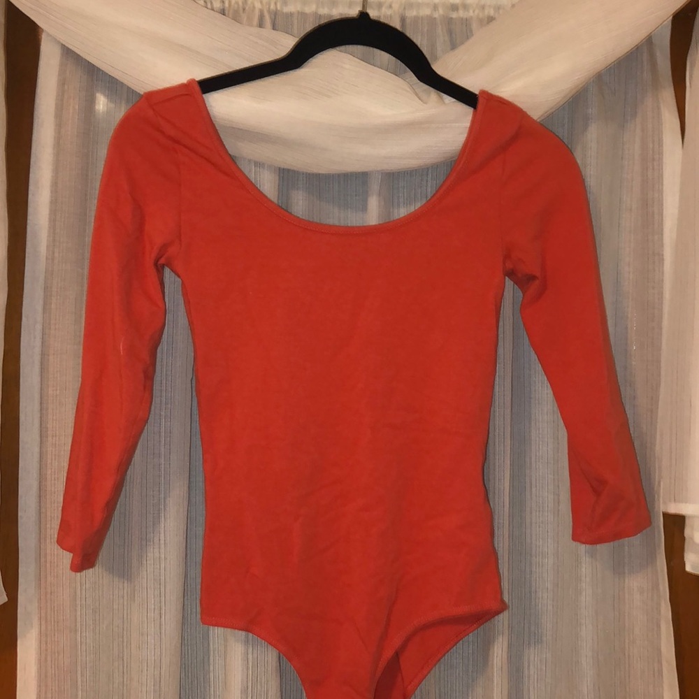 Charlotte Russe Orange Long Sleeve One Piece